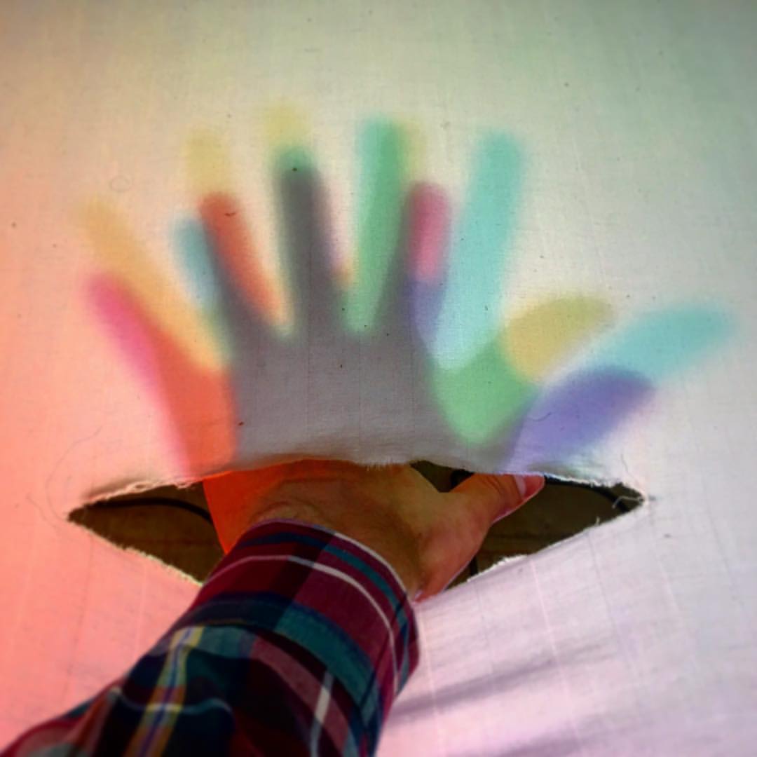 Sculpture: lights and hand