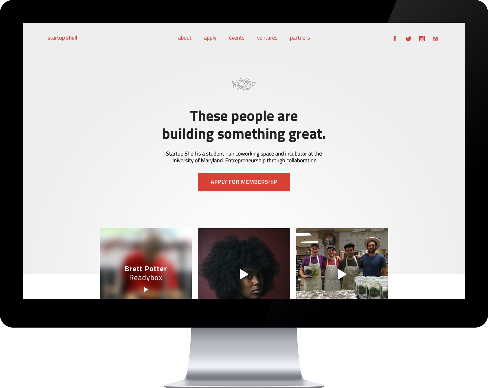 Startup Shell homepage
