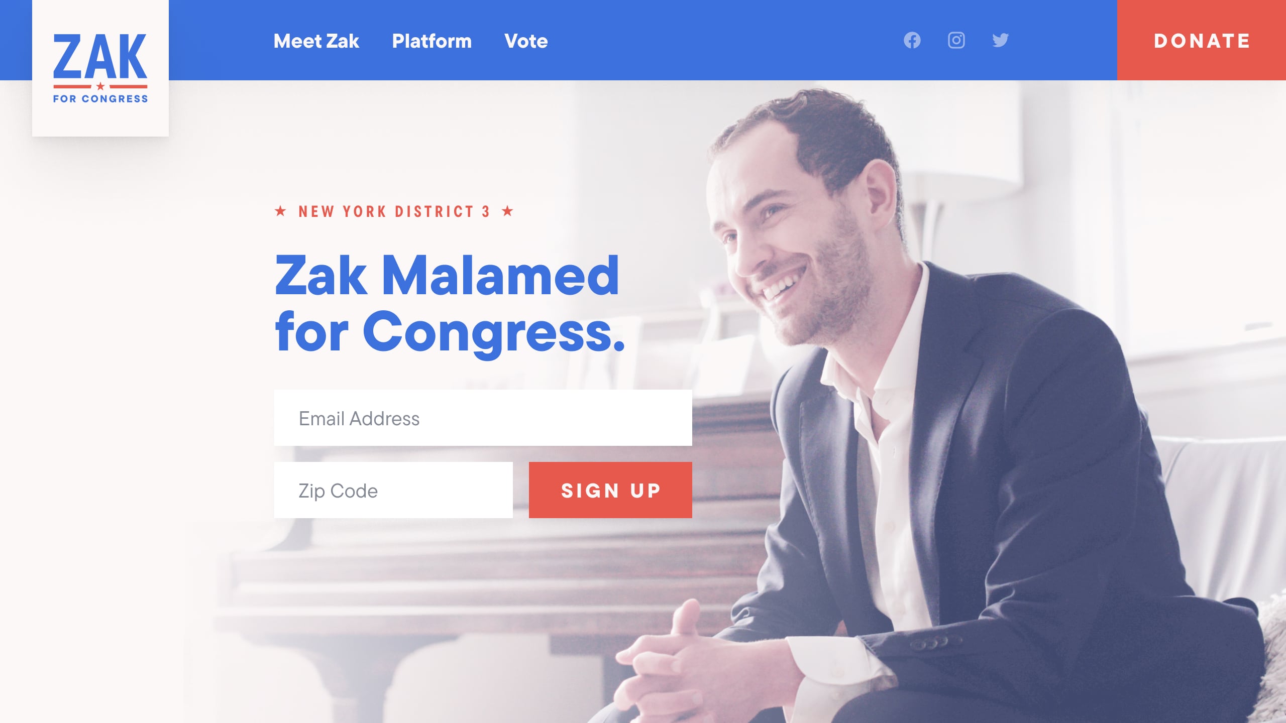 Zak for Congress website